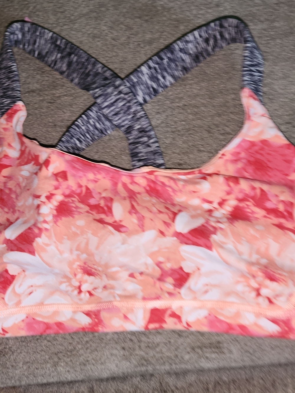 American Eagle Outfitters Peach & Pink Floral Sports Bra
